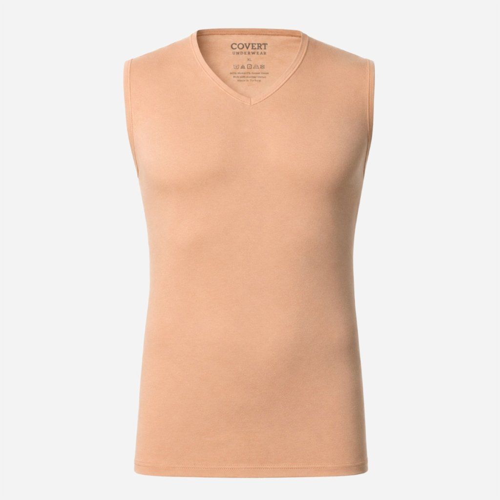 Neviditeľné pánske tielko pod košeľu Covert Underwear v telovom odtieni