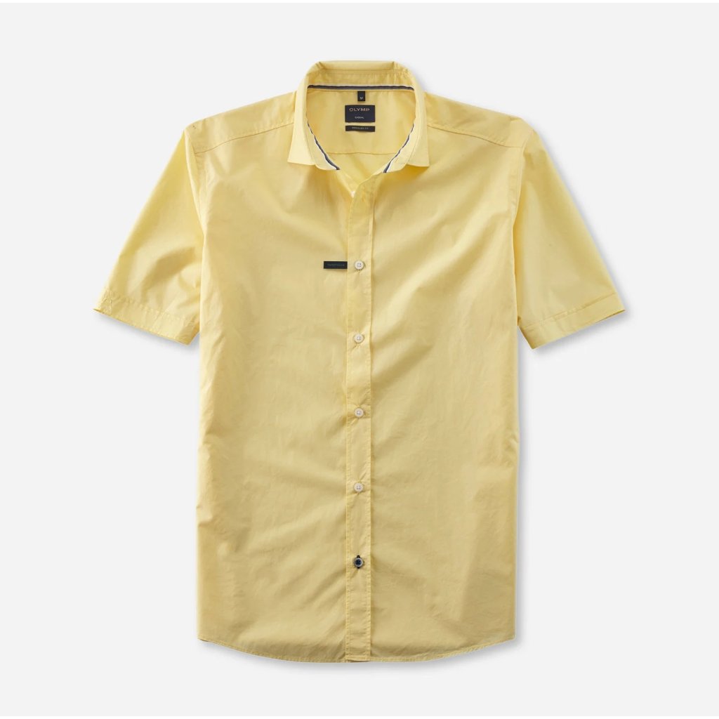 Pánska žltá letná košeľa OLYMP Casual z ľahkého materiálu Papertouch