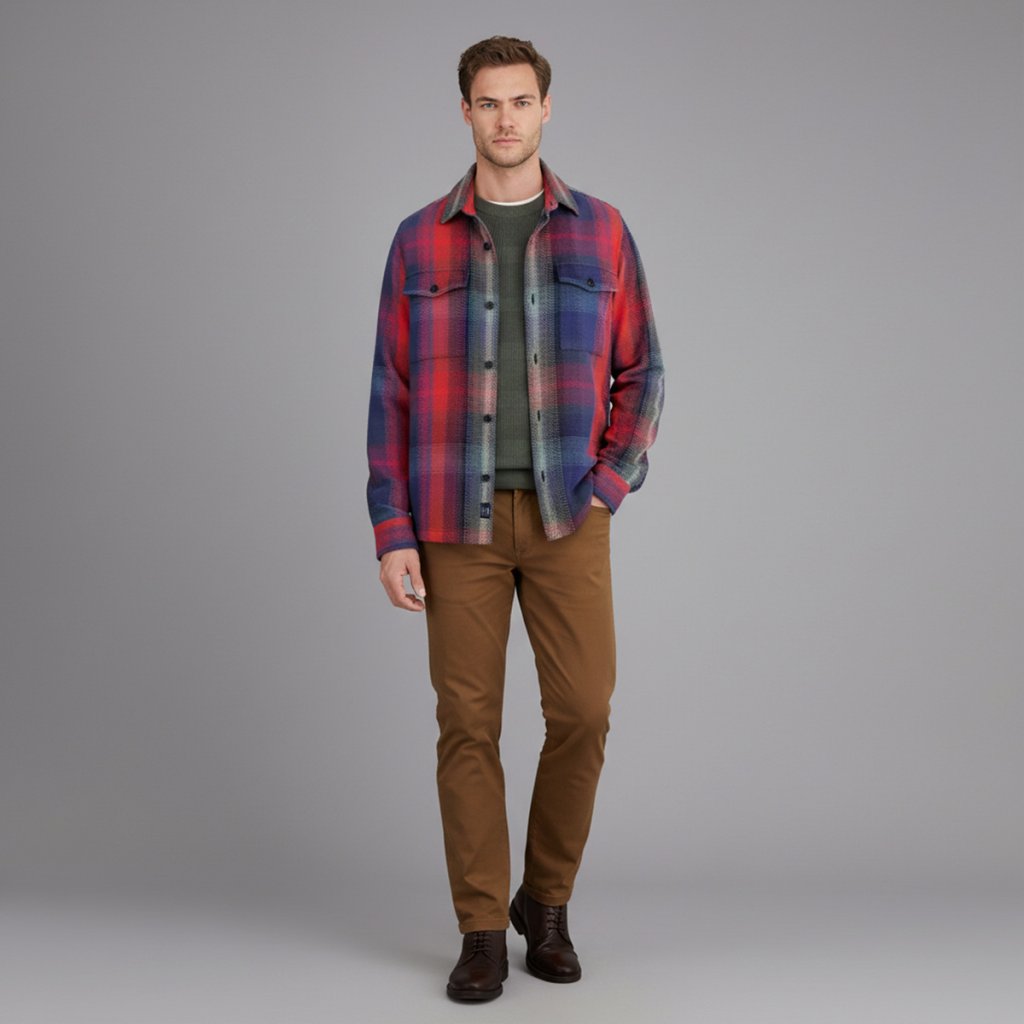 Detail olivového overshirtu LERROS