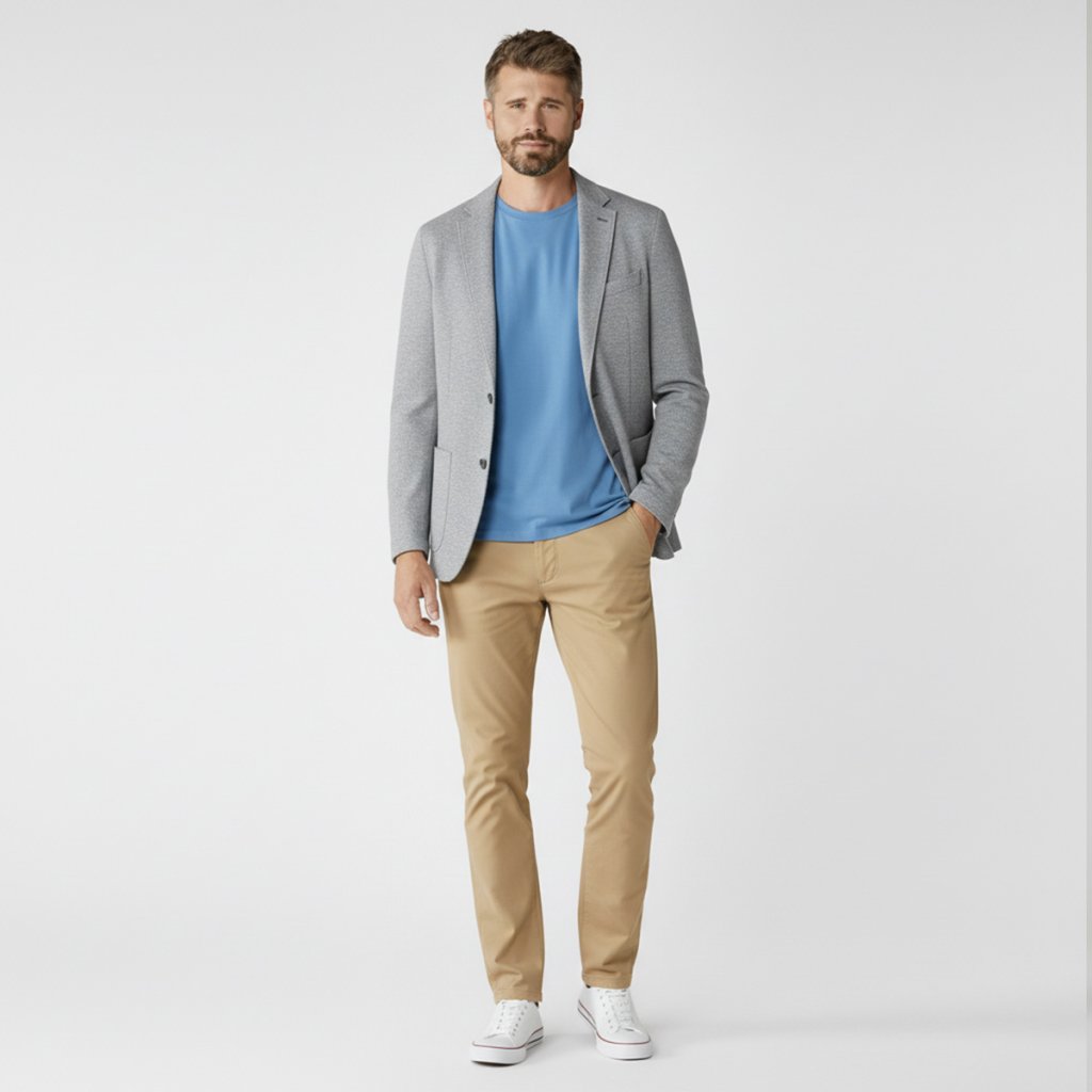 muž v modrom tričku 