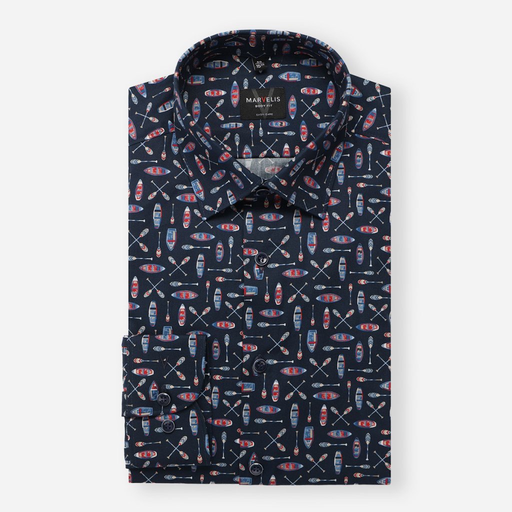 Modrá košeľa Marvelis, Body fit