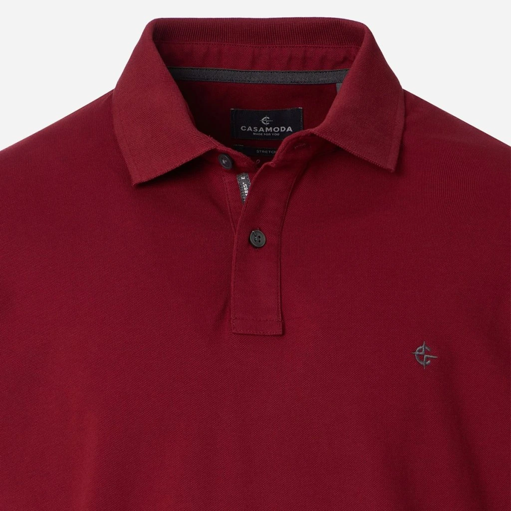 Detail tmavočervenej pánskej polokošele CASAMODA