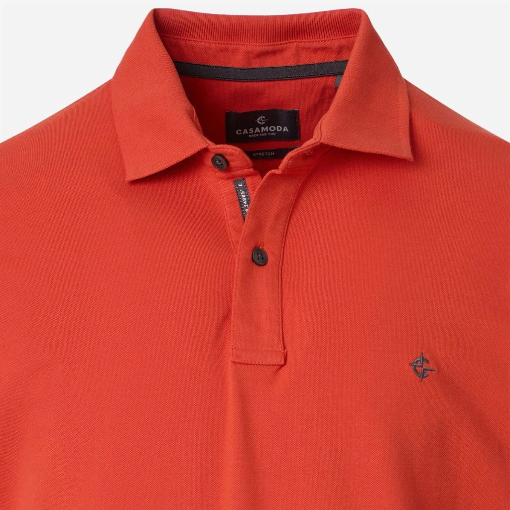 Detail oranžovej pánskej polokošele CASAMODA Rotorange