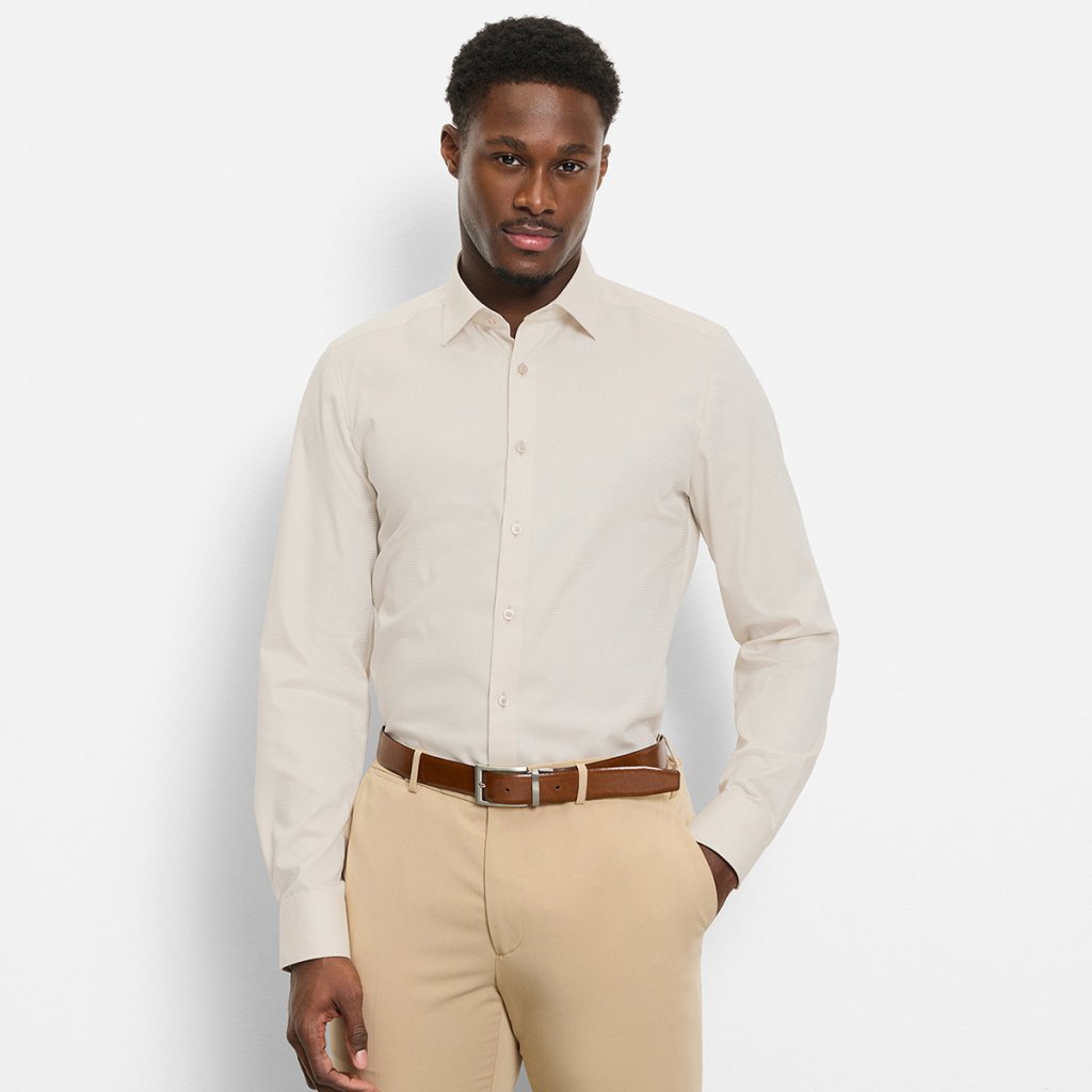 Pánska béžová košeľa OLYMP Level Five Body Fit