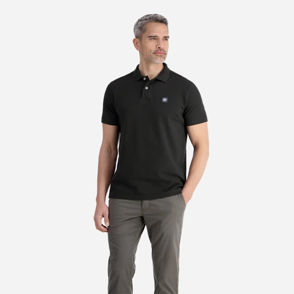 Pánska čierna polokošeľa LERROS s vaflovou štruktúrou