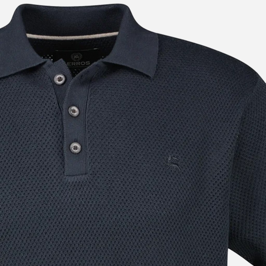 Pánska štruktúrovaná polokošeľa LERROS v tmavomodrej Classic Navy