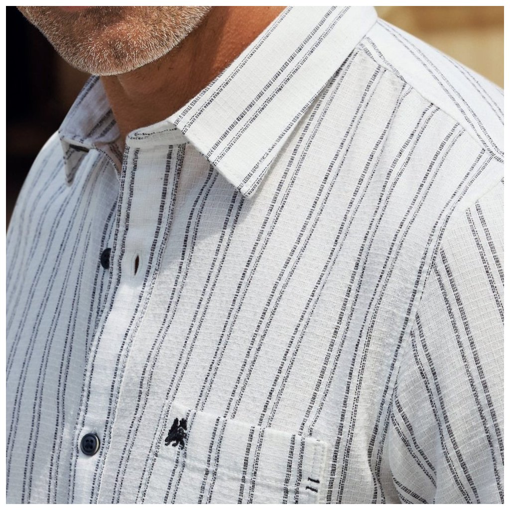 Pánska svetlomodrá pruhovaná košeľa LERROS zo 100% bavlny