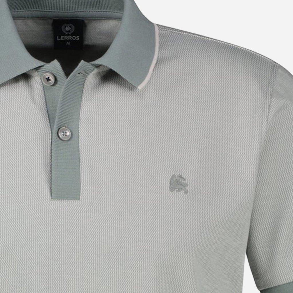 Detail sivej pánskej polokošele LERROS v odtieni Storm Grey