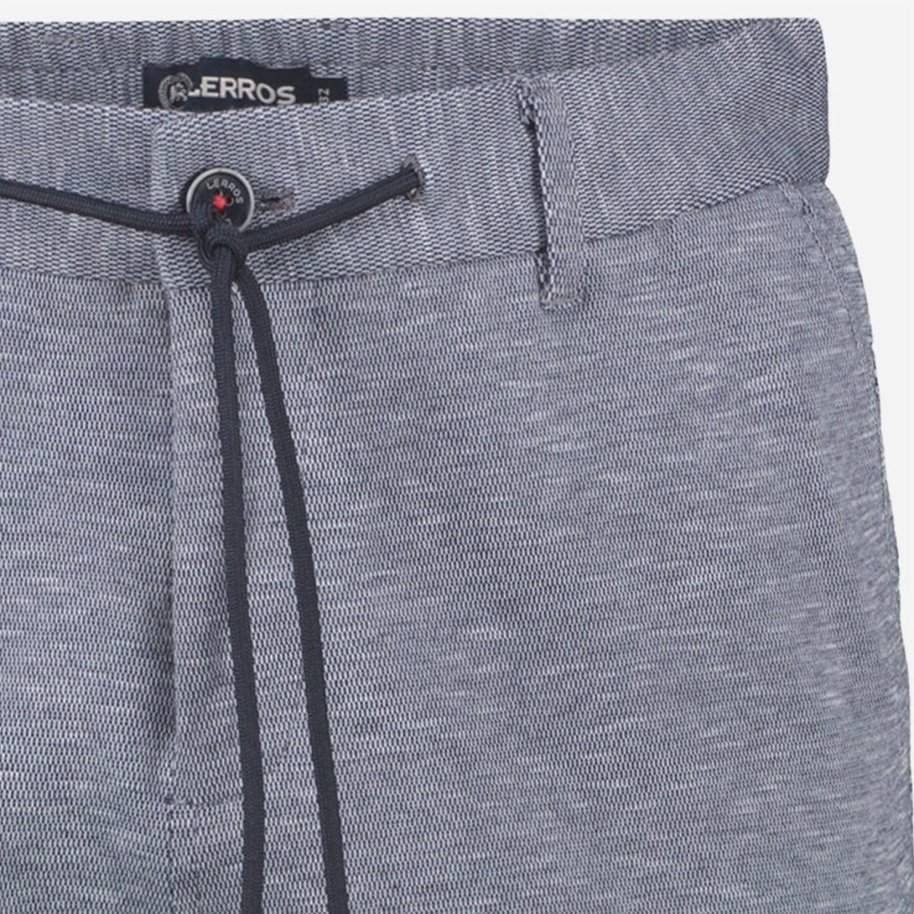 Detail tmavomodrých jersey šortiek LERROS so šnúrkou