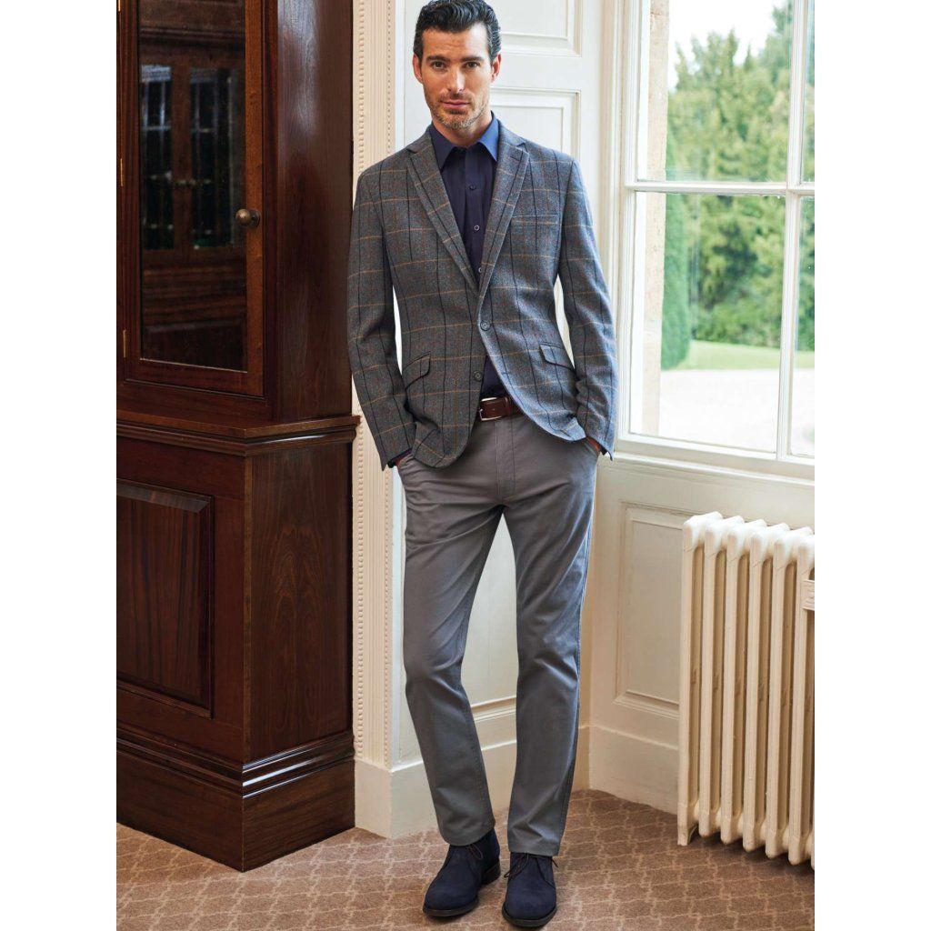 Sivé pánske chinos nohavice Brook Taverner Miami 8807