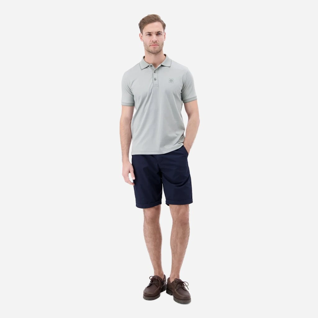 Styling sivej polokošele LERROS s modrými nohavicami