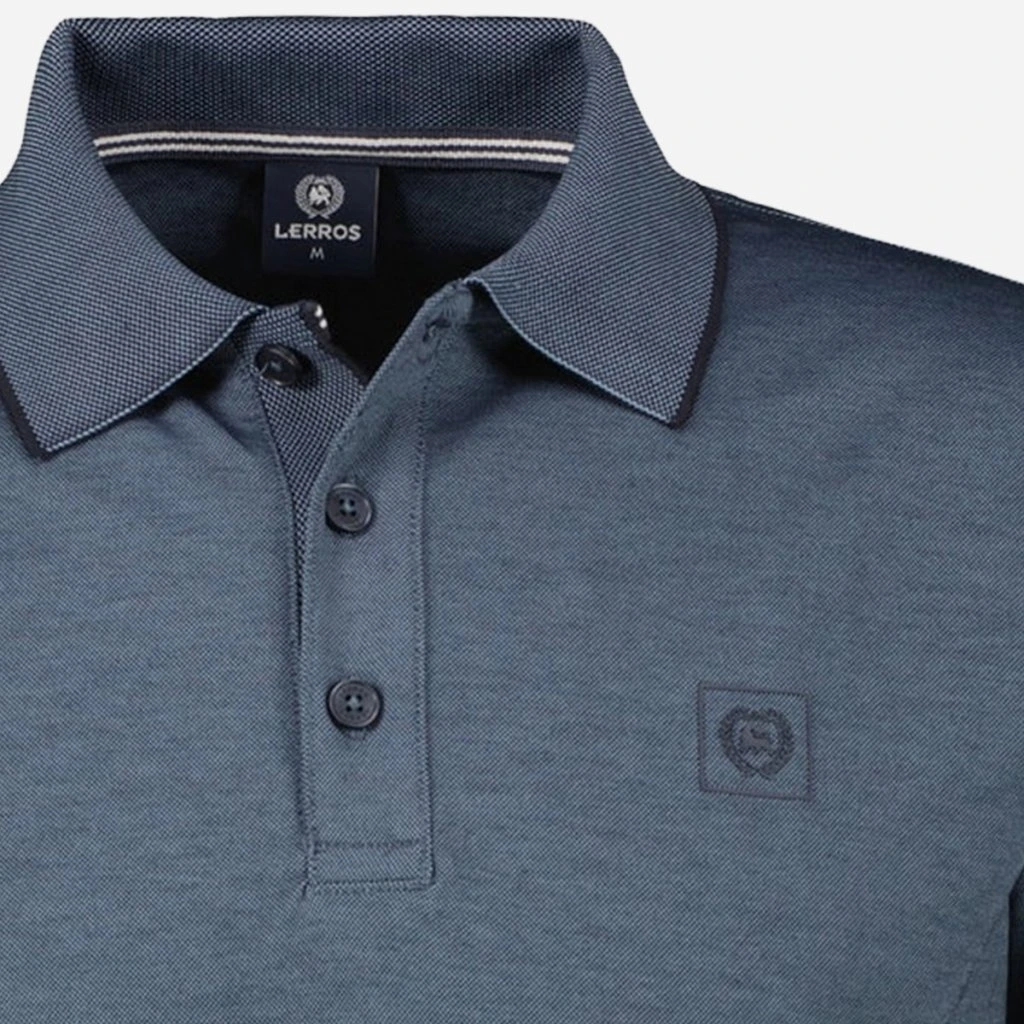 Detail tmavomodrej pánskej polokošele LERROS Navy