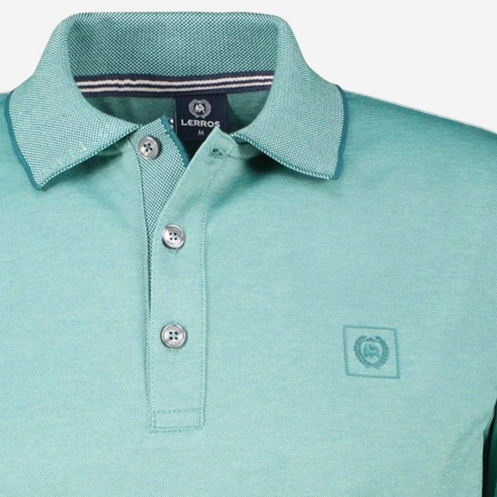 Detail pánskej polokošele LERROS v odtieni Soft Teal