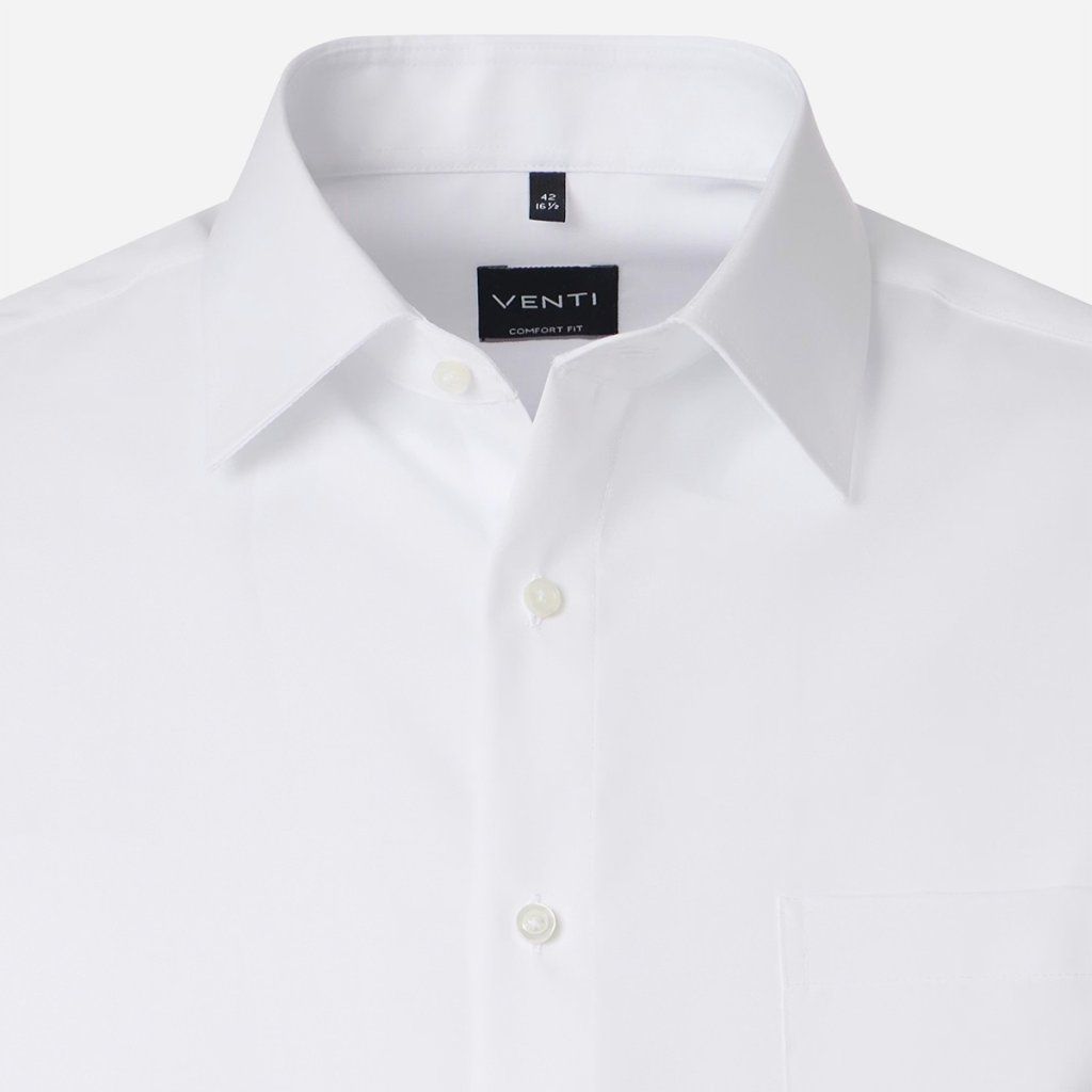 Detail bielej pánskej košele VENTI vo veľkej veľkosti s Kent golierom