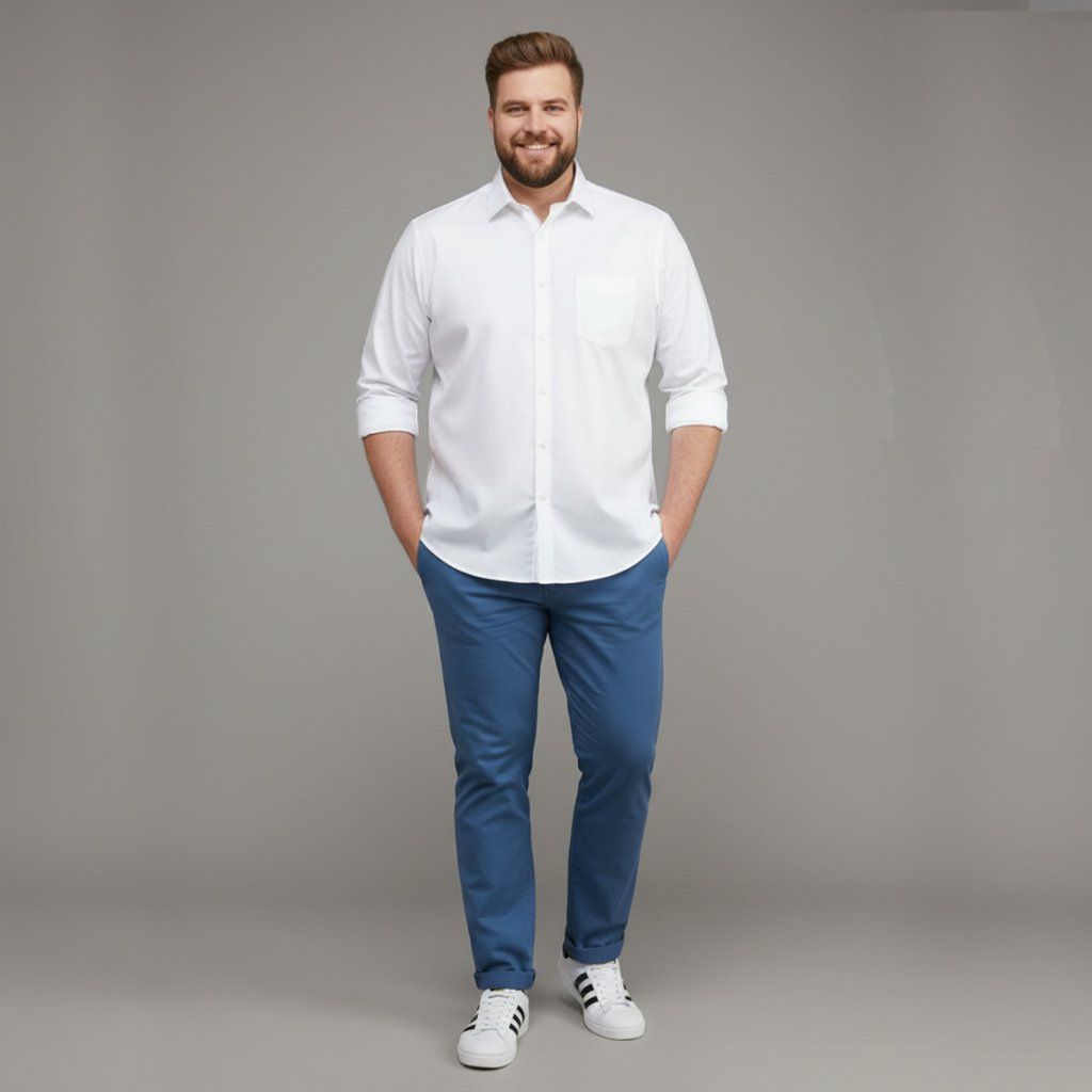 Styling bielej pánskej košele VENTI vo veľkej veľkosti