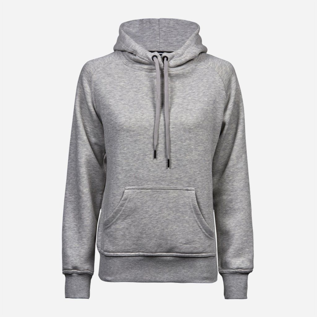 Svetlosivá melírovaná dámska mikina s kapucňou Tee Jays