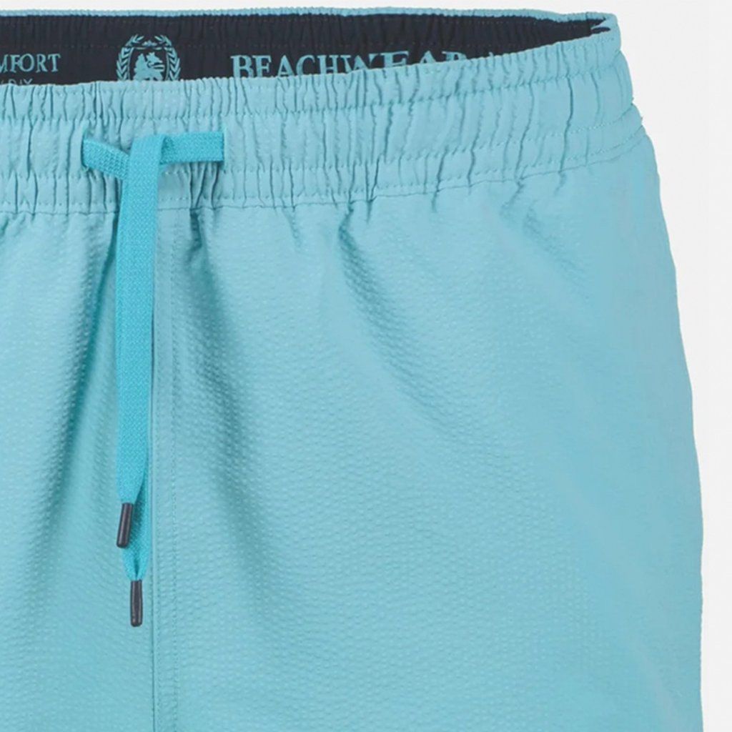 Detail plavkových šortiek LERROS Reef Blue – háčikové vrecko a ventilačné oká