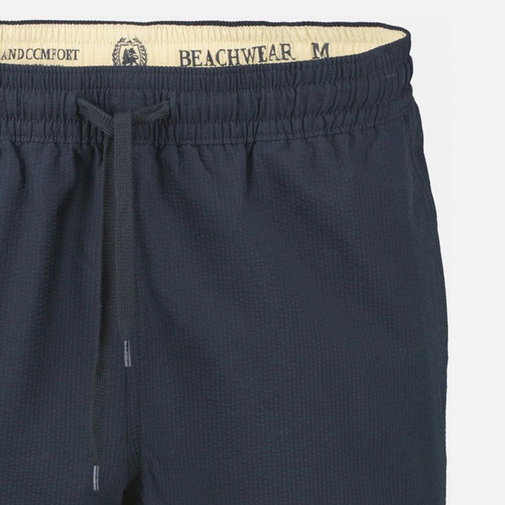 Detail plavkových šortiek LERROS Navy – háčikové vrecko a ventilačné oká