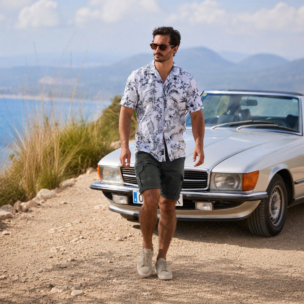 Styling pánskej košele LERROS s tropickou potlačou