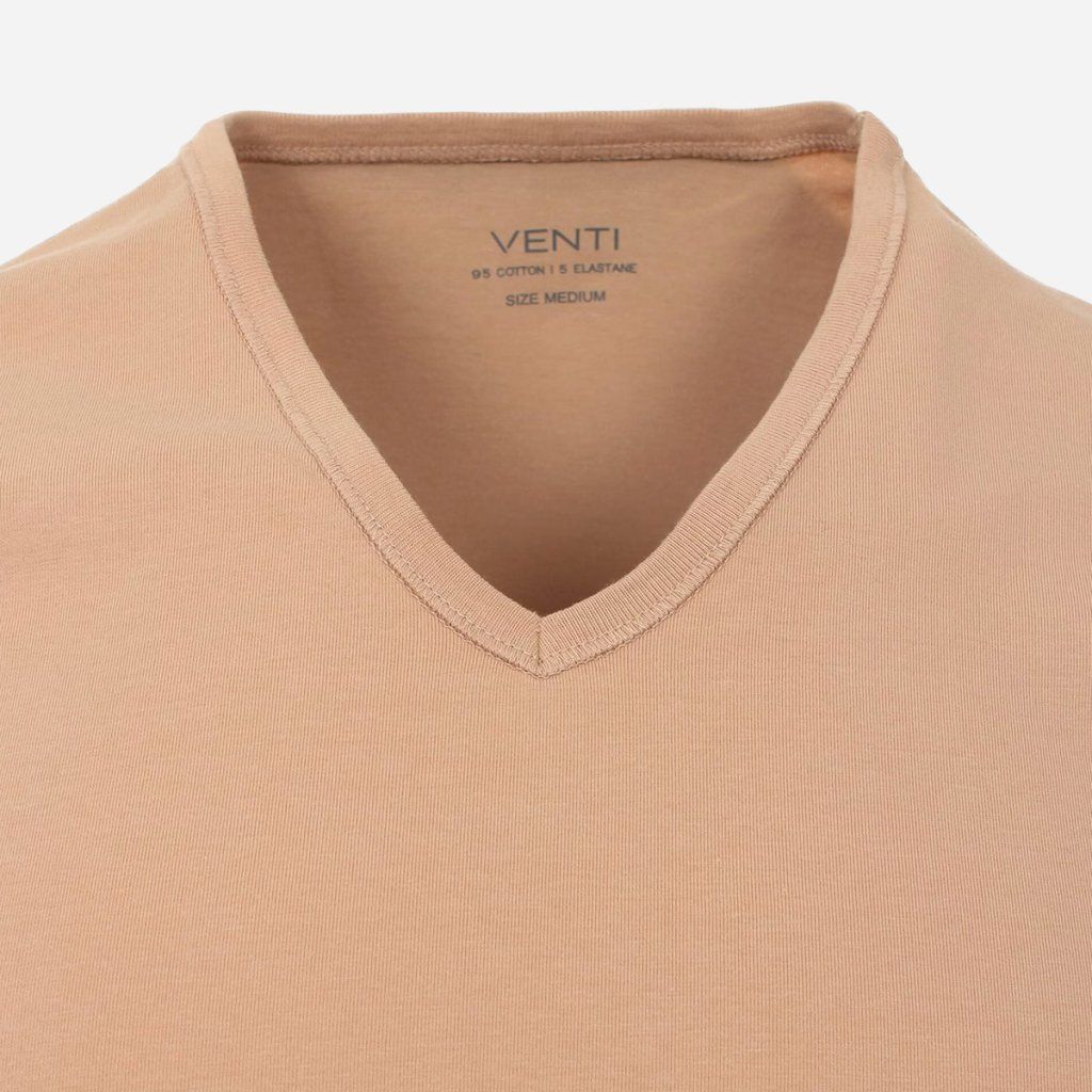 Neviditeľné tielko VENTI telová farba V-výstrih detail materiálu