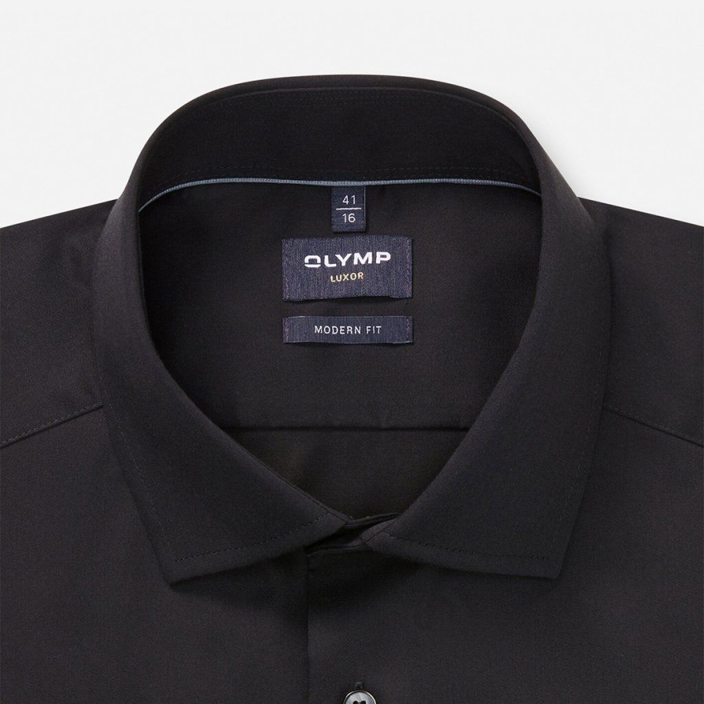 Čierna pánska košeľa OLYMP Luxor Modern Fit s predĺženými rukávmi