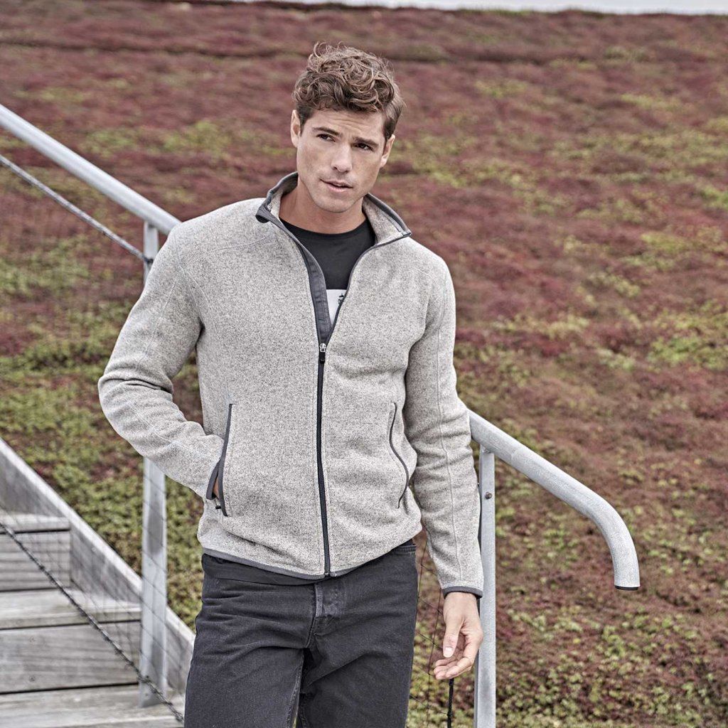 Sivá melírovaná pánska mikina Tee Jays Outdoor Fleece 9615
