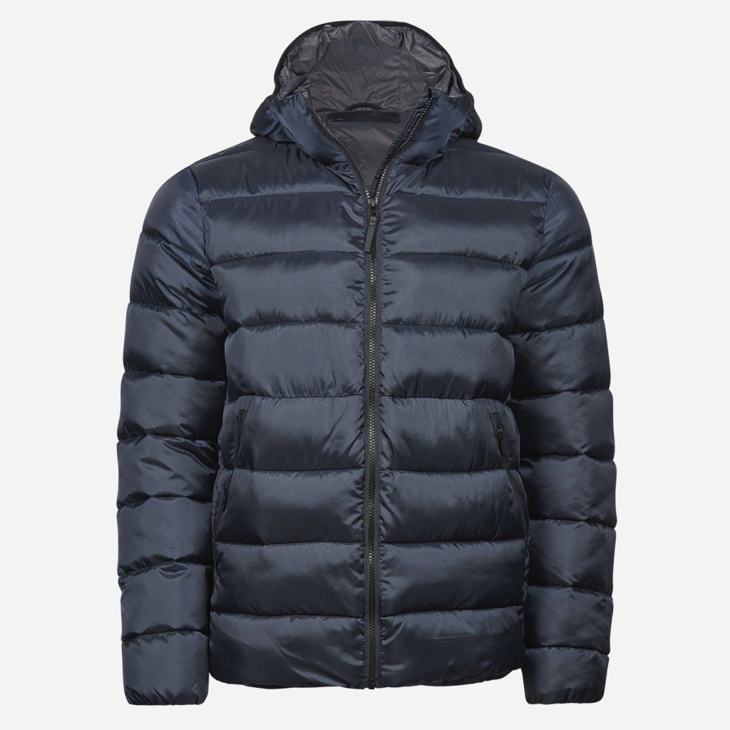 Tmavomodrá pánska bunda Tee Jays Lite Hooded 9646