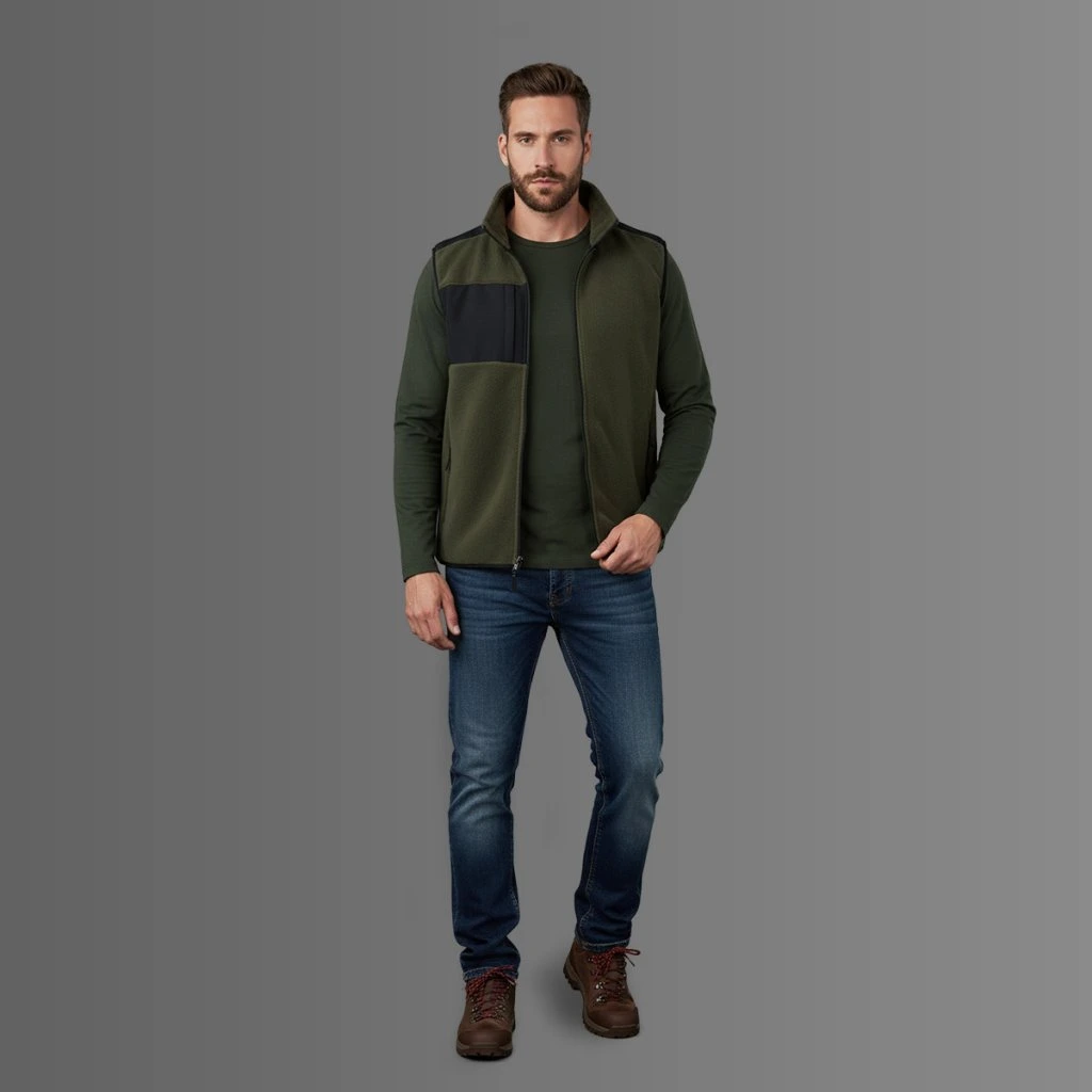 Styling flísovej vesty Tee Jays v prírode